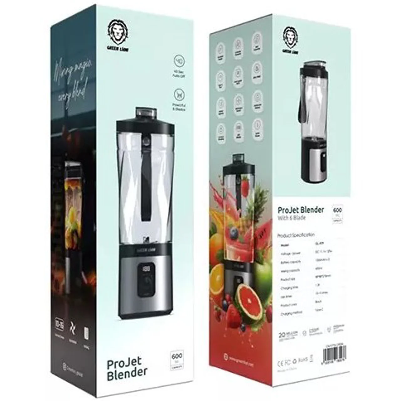 شیکر و مخلوط کن گرین لاین مدلGreen Lion Pro Jet blender ظرفیت 600میلی لیتر